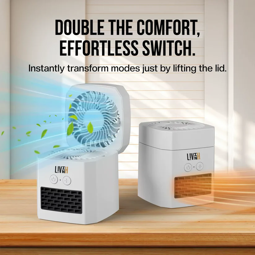Air Switch Pro shown in fan and heater modes